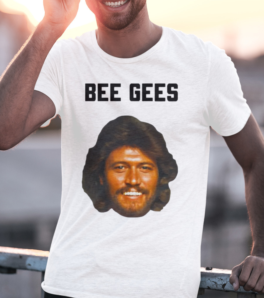 Barry Gibb Bee Gees Iconic Face Retro 70s Style T-Shirt
