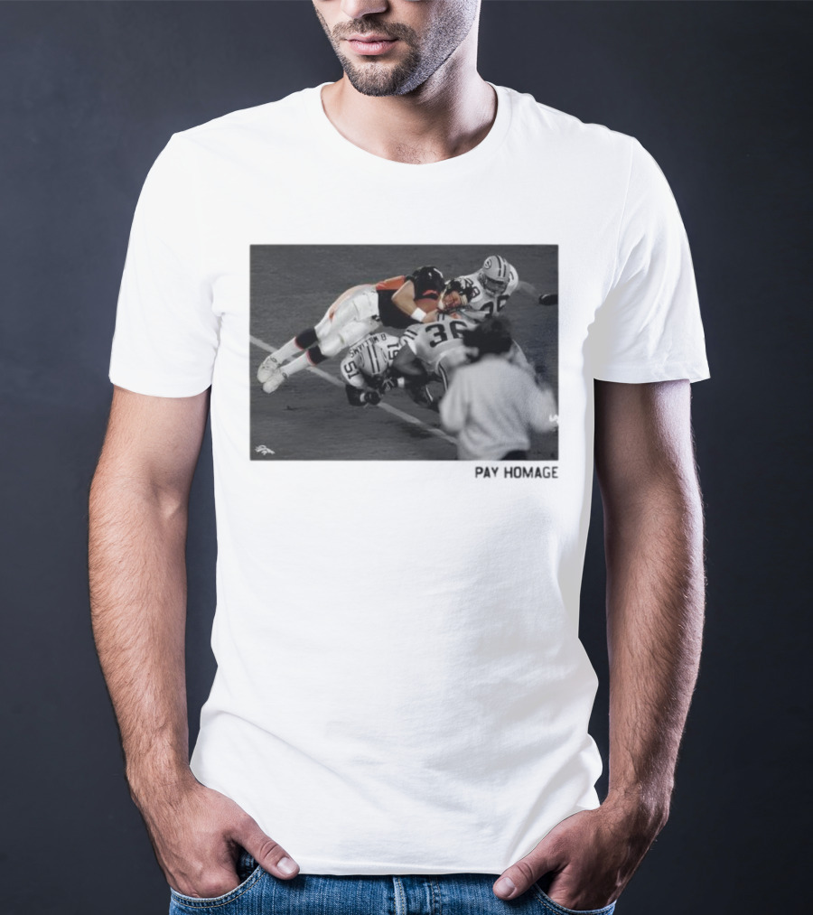 Denver Broncos John Elway Ash Pay Homage Iconic Football Moment T-Shirt