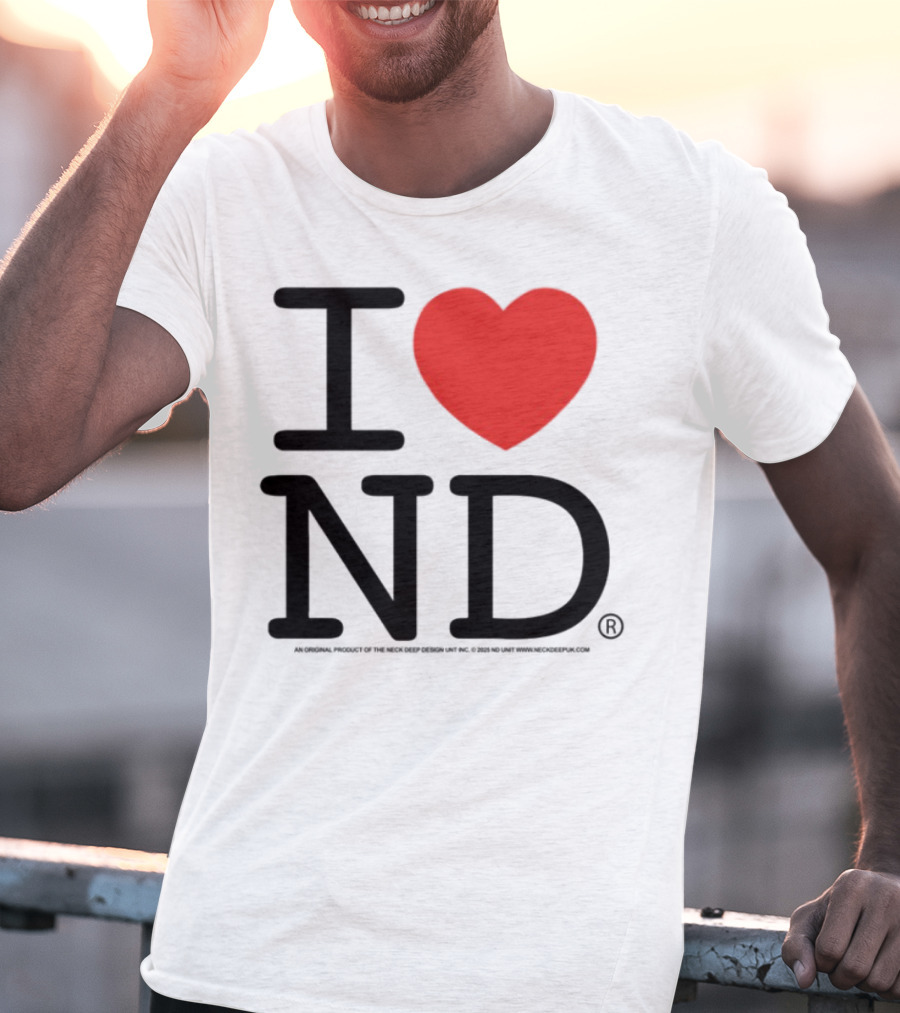 I Heart ND Red Heart Graphic T-Shirt