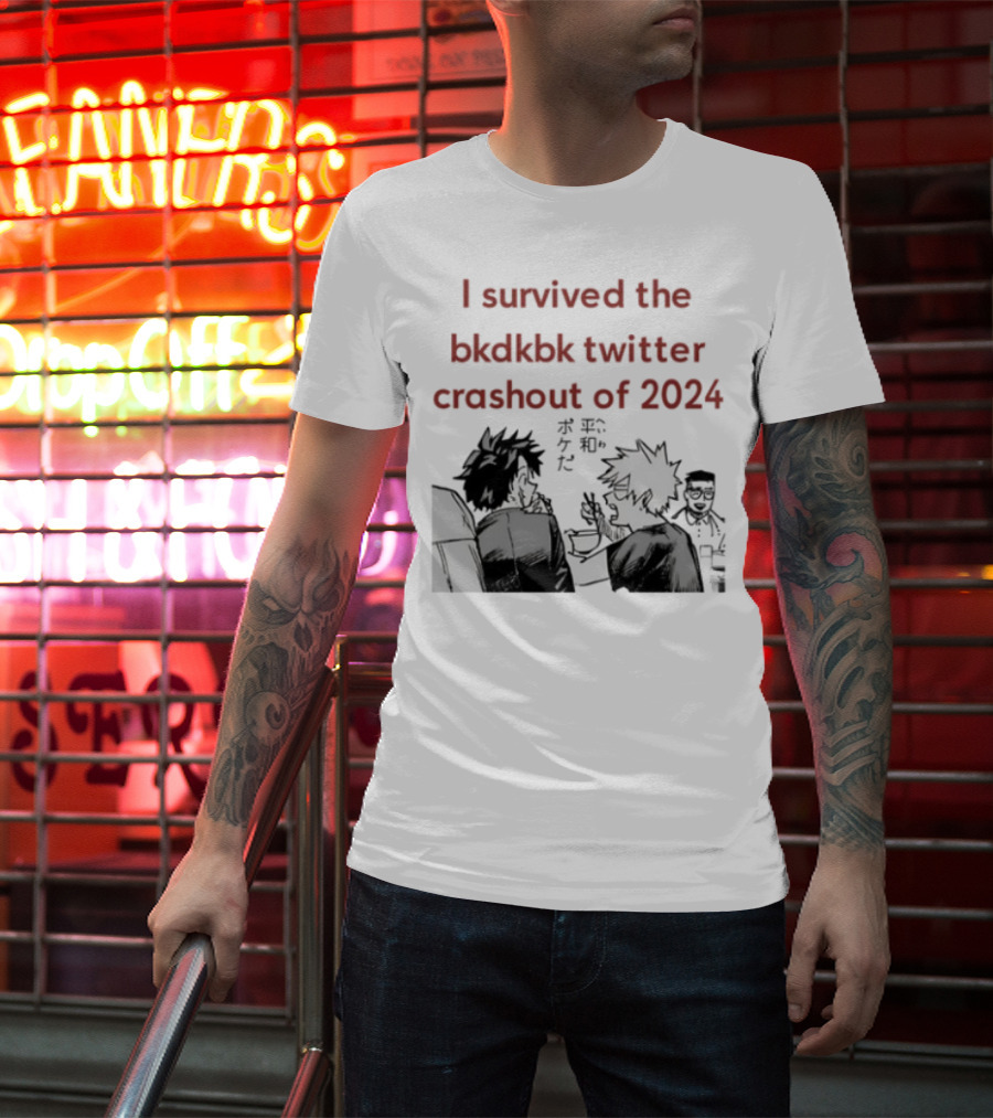 I Survived The Bkdkbk Twitter Crashout Of 2024 Manga Style Duo Scene T-Shirt