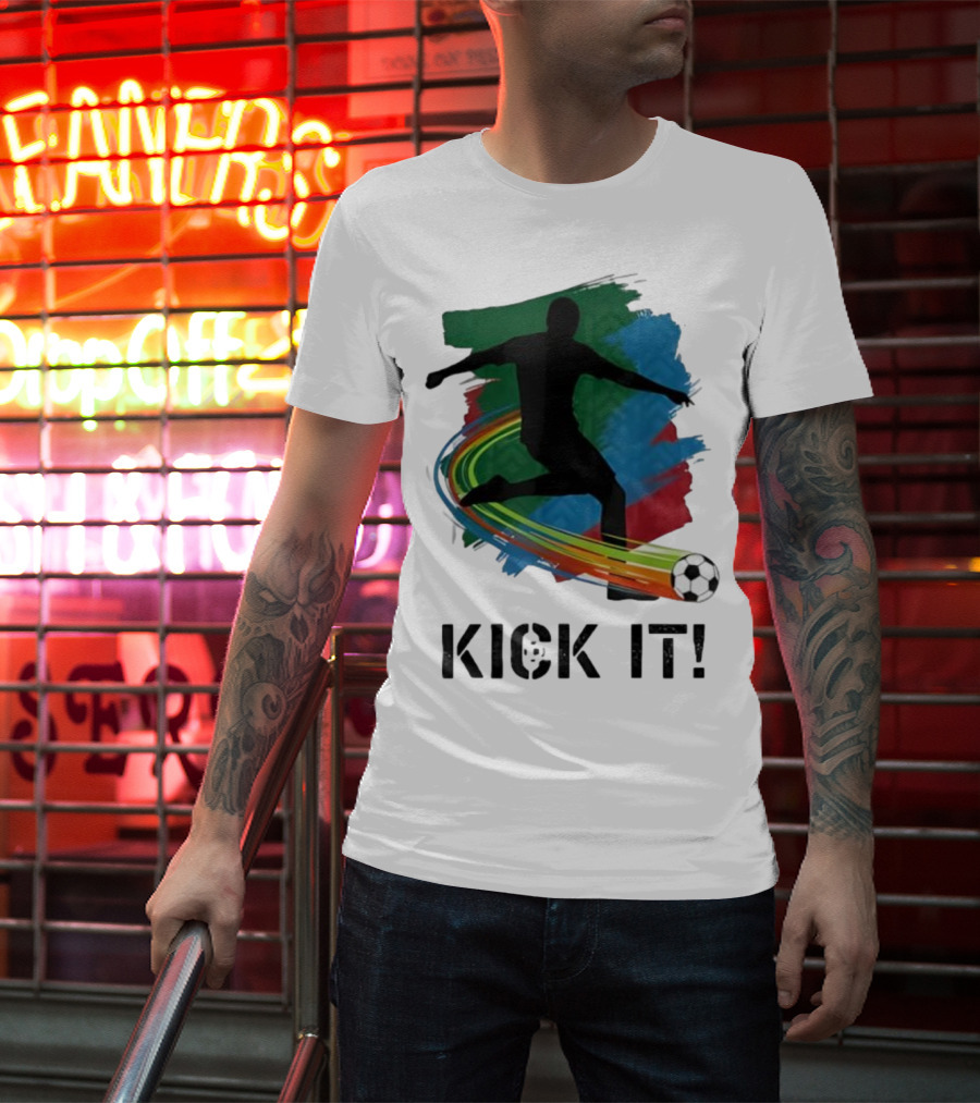 Kick It Soccer Player Rainbow Trail T-Shirt