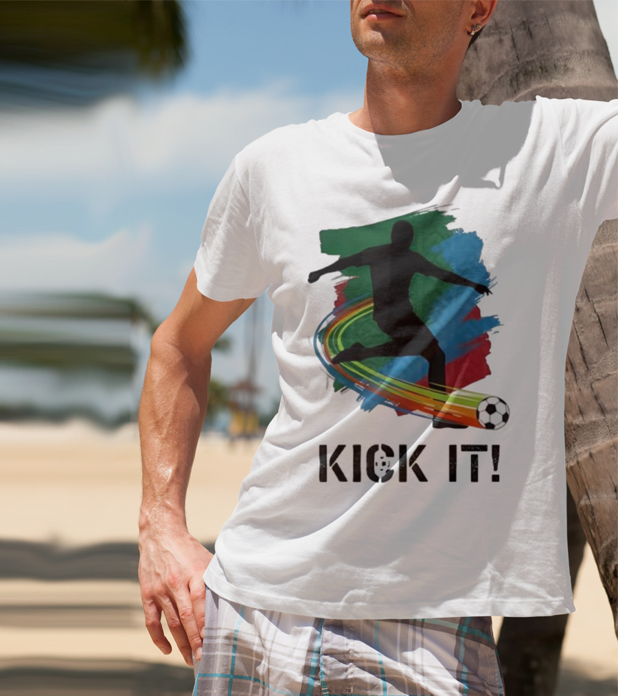 Kick It Soccer Player Rainbow Trail T-Shirt