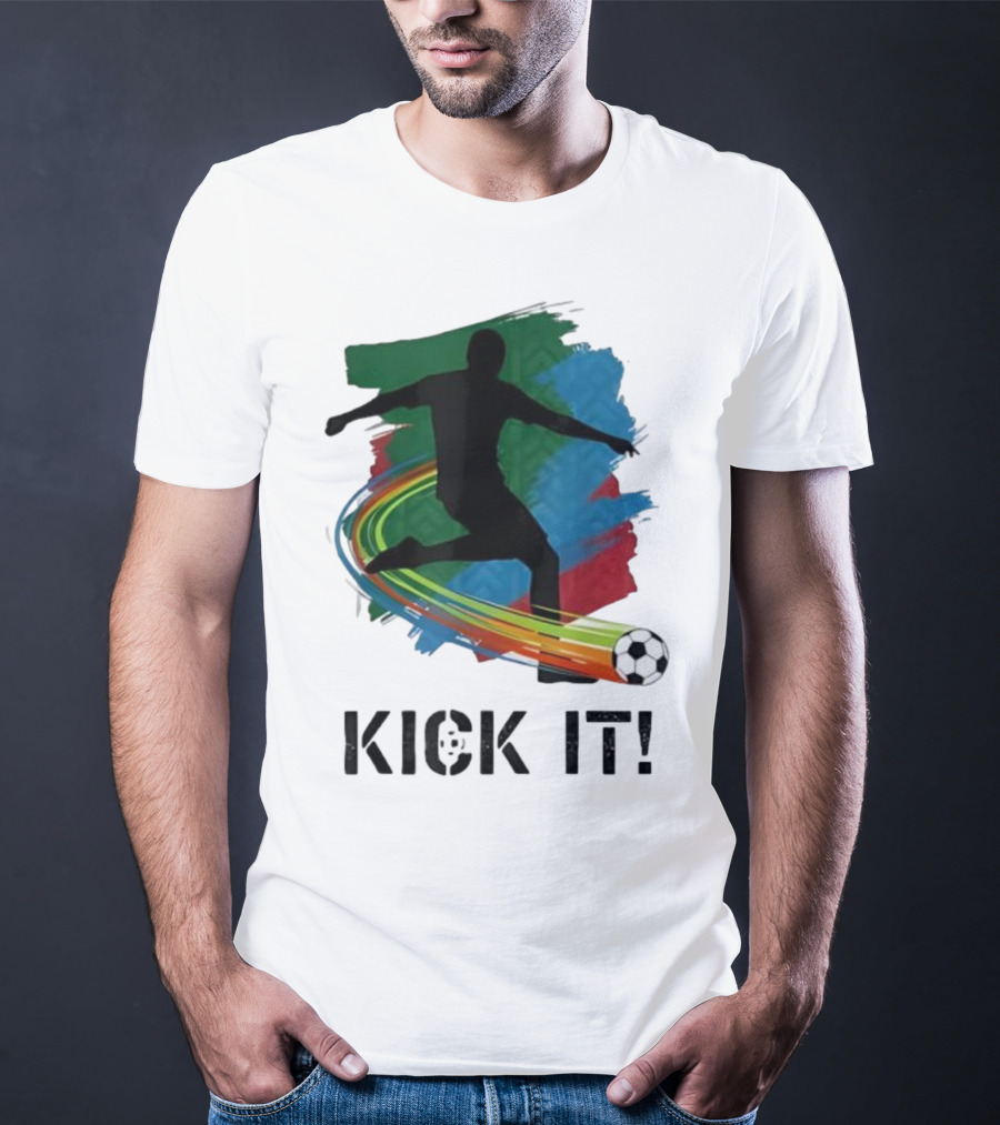 Kick It Soccer Player Rainbow Trail T-Shirt