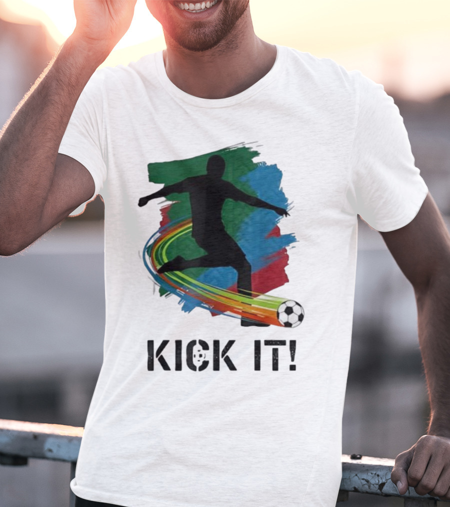 Kick It Soccer Player Rainbow Trail T-Shirt