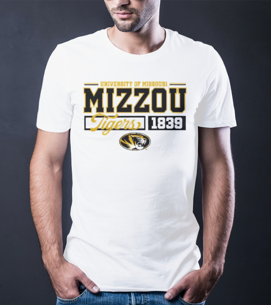 Tigers University Of Missouri Mizzou 1839 Oval Tiger Head T-Shirt