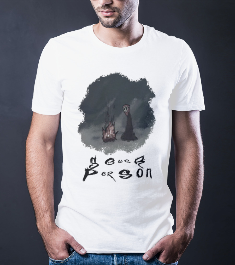 Sewerperson Campfire Mountain Forest Scene T-Shirt