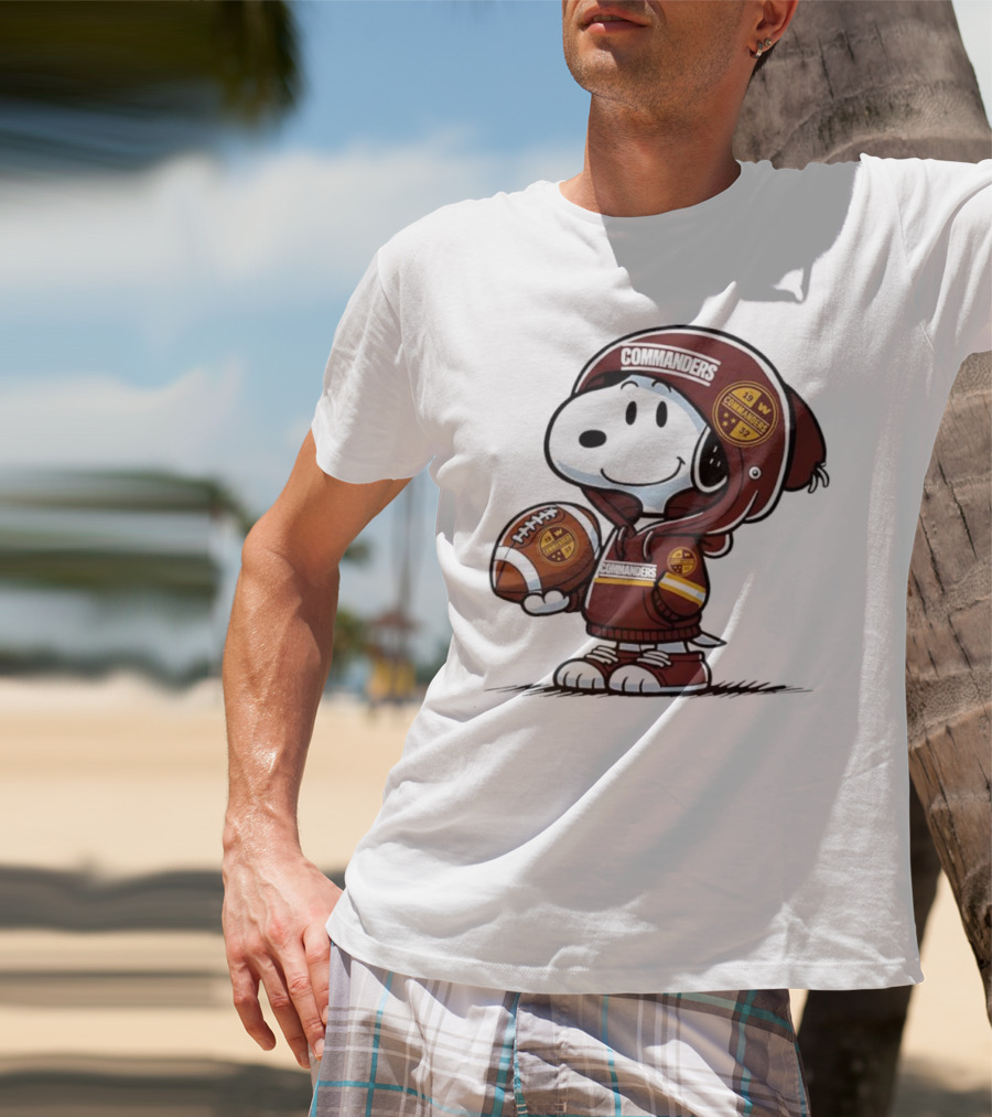 Snoopy In Commanders With Football Washington 1932 W T-Shirt