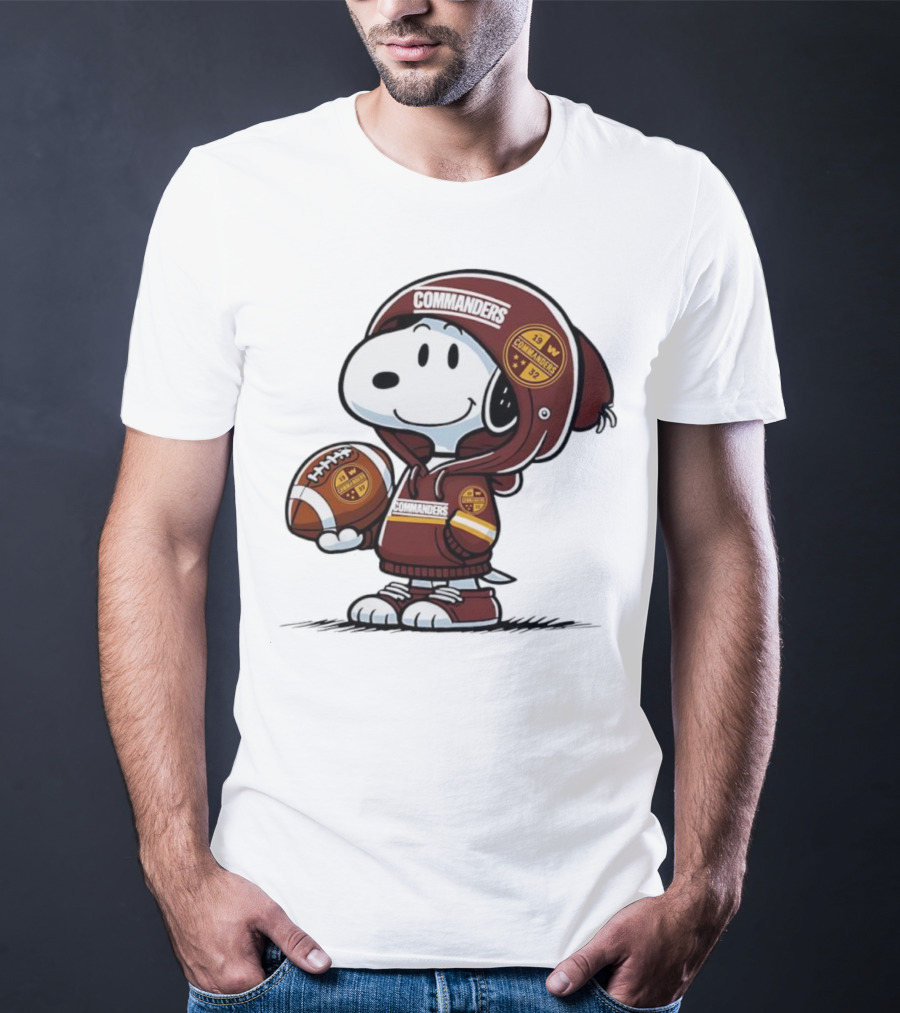 Snoopy In Commanders With Football Washington 1932 W T-Shirt