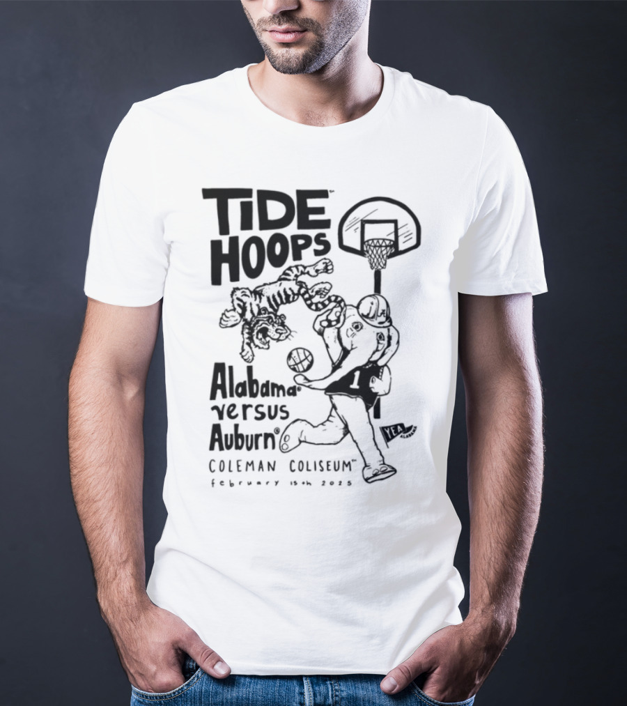 Tide Hoops Alabama Versus Auburn Basketball Showdown Crimson Night T-Shirt