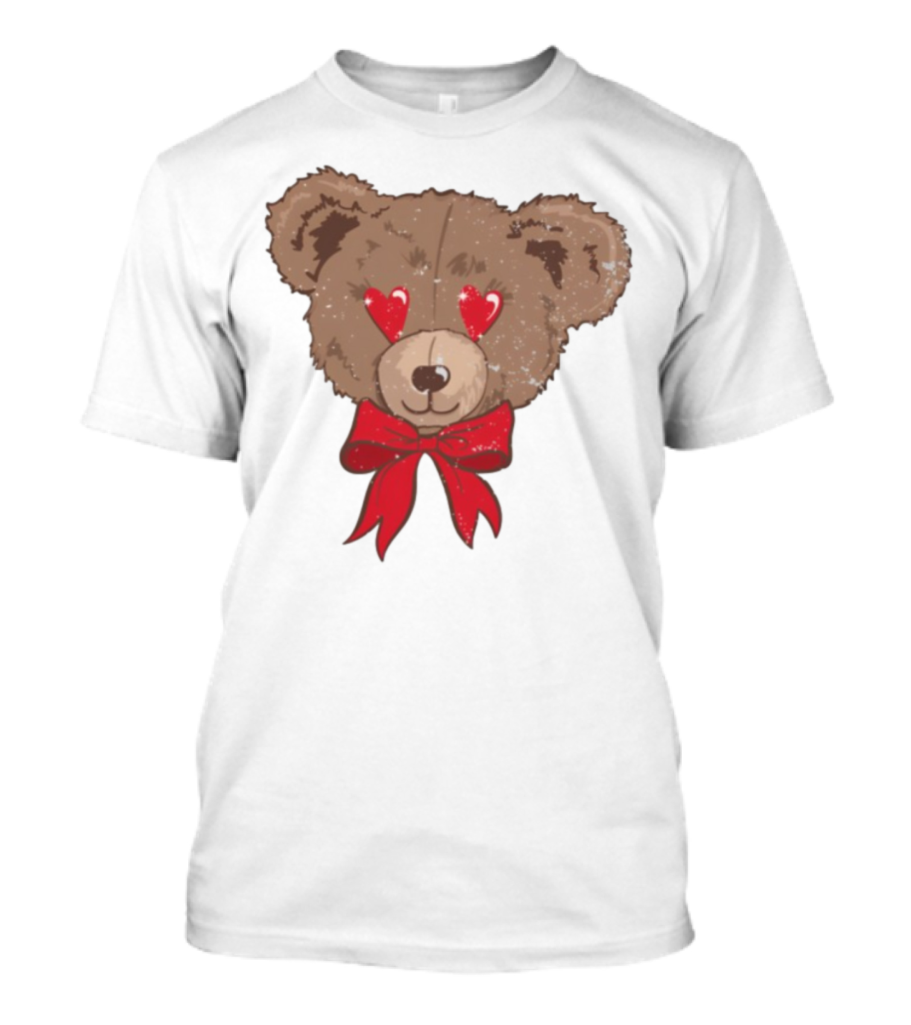 I Love You Beary Much Heart Eyes Teddy Bear Red Bow T-Shirt