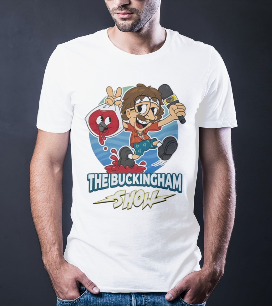 The Buckingham Show Bagged Wine Cartoon Character Fun Adventure T-Shirt