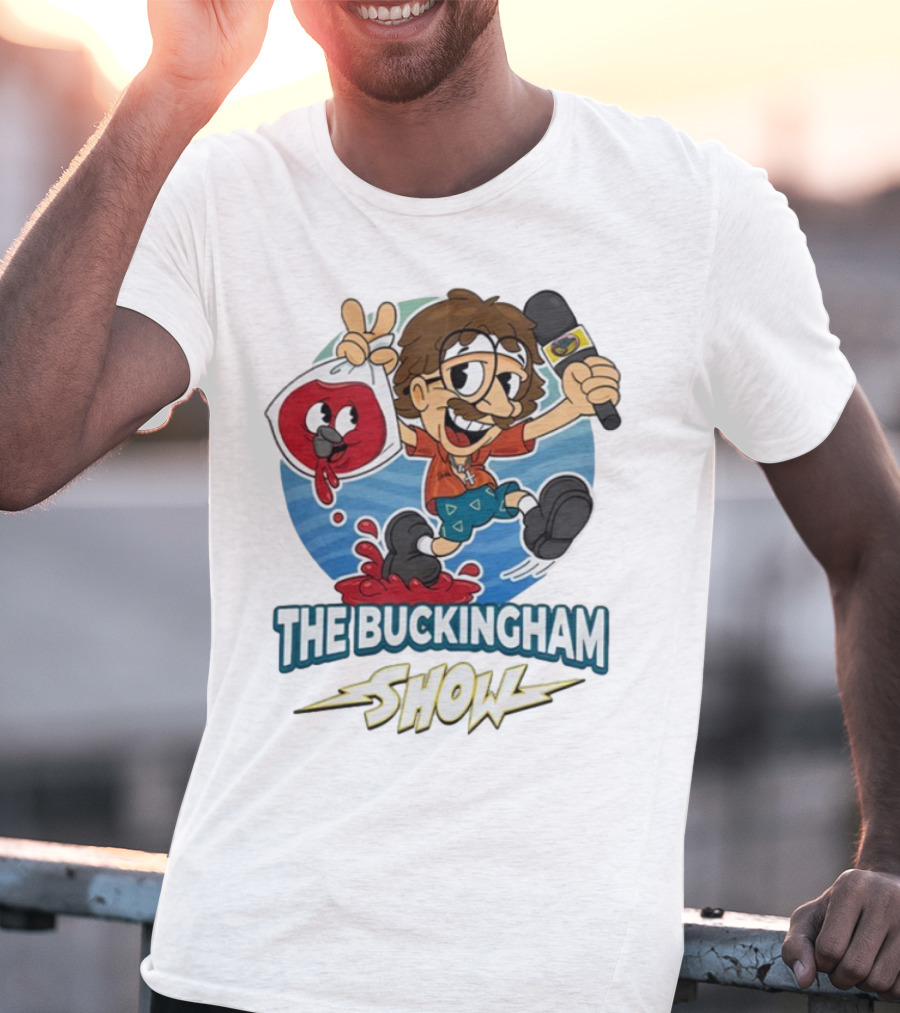 The Buckingham Show Bagged Wine Cartoon Character Fun Adventure T-Shirt