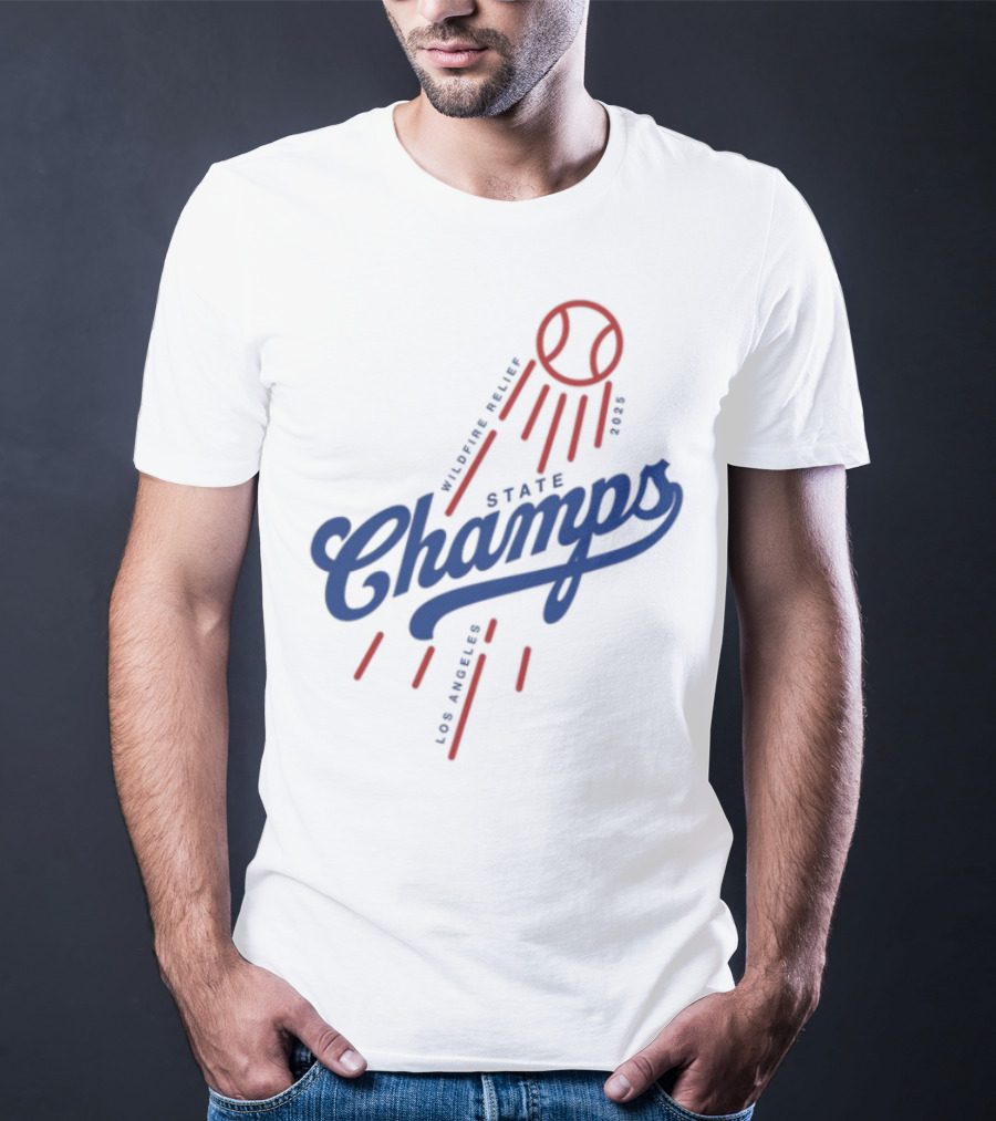 State Champs Wildfire Relief Baseball Event Support T-Shirt
