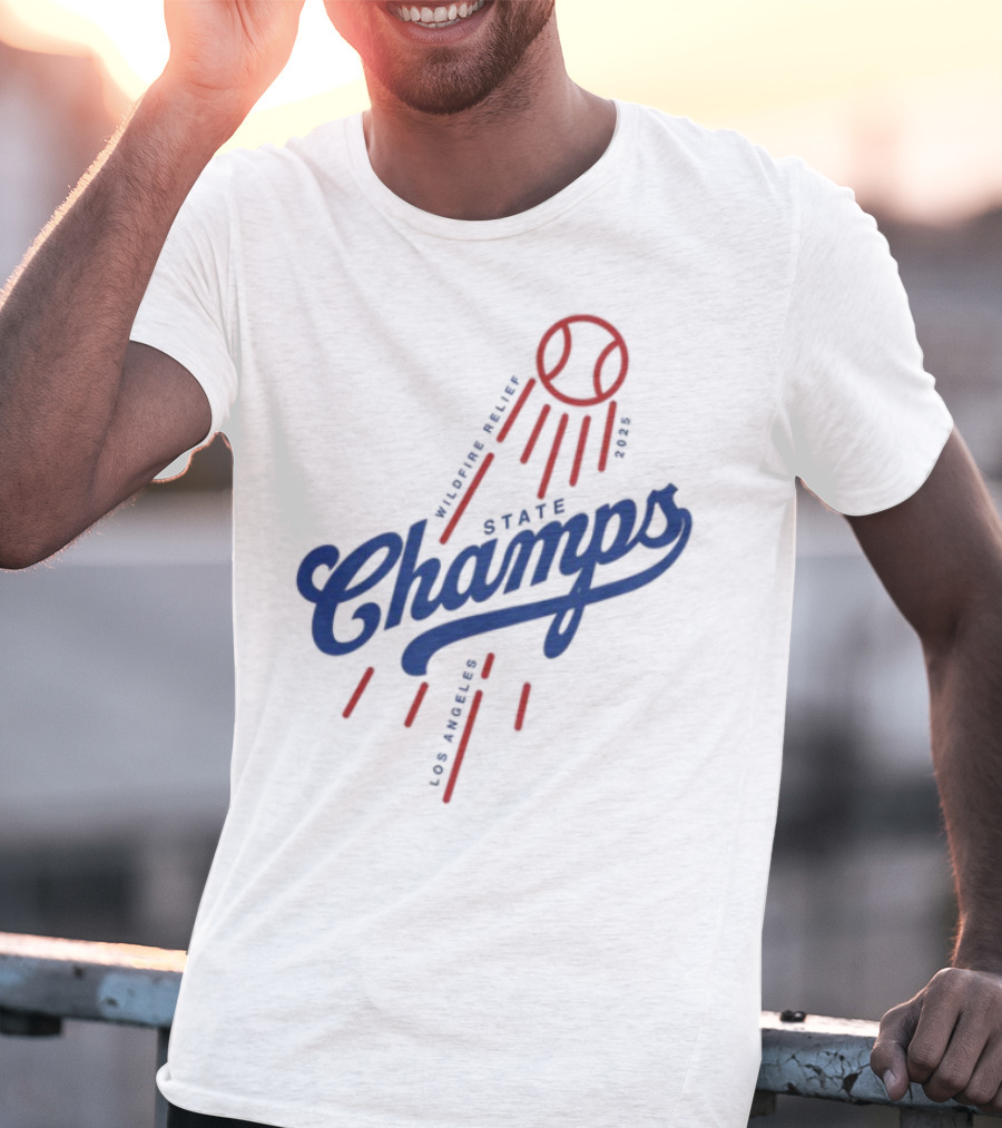 State Champs Wildfire Relief Baseball Event Support T-Shirt