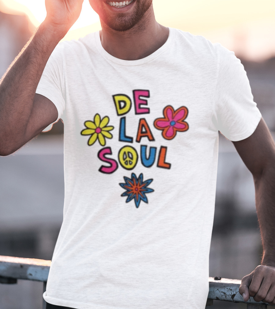 Thank You Dave De La Soul Colorful Flowers Peace Symbol T-Shirt