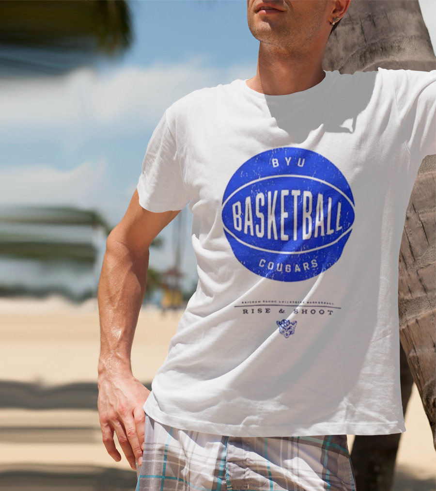 BYU Cougars Rise And Shoot Basketball Brigham Young University T-Shirt