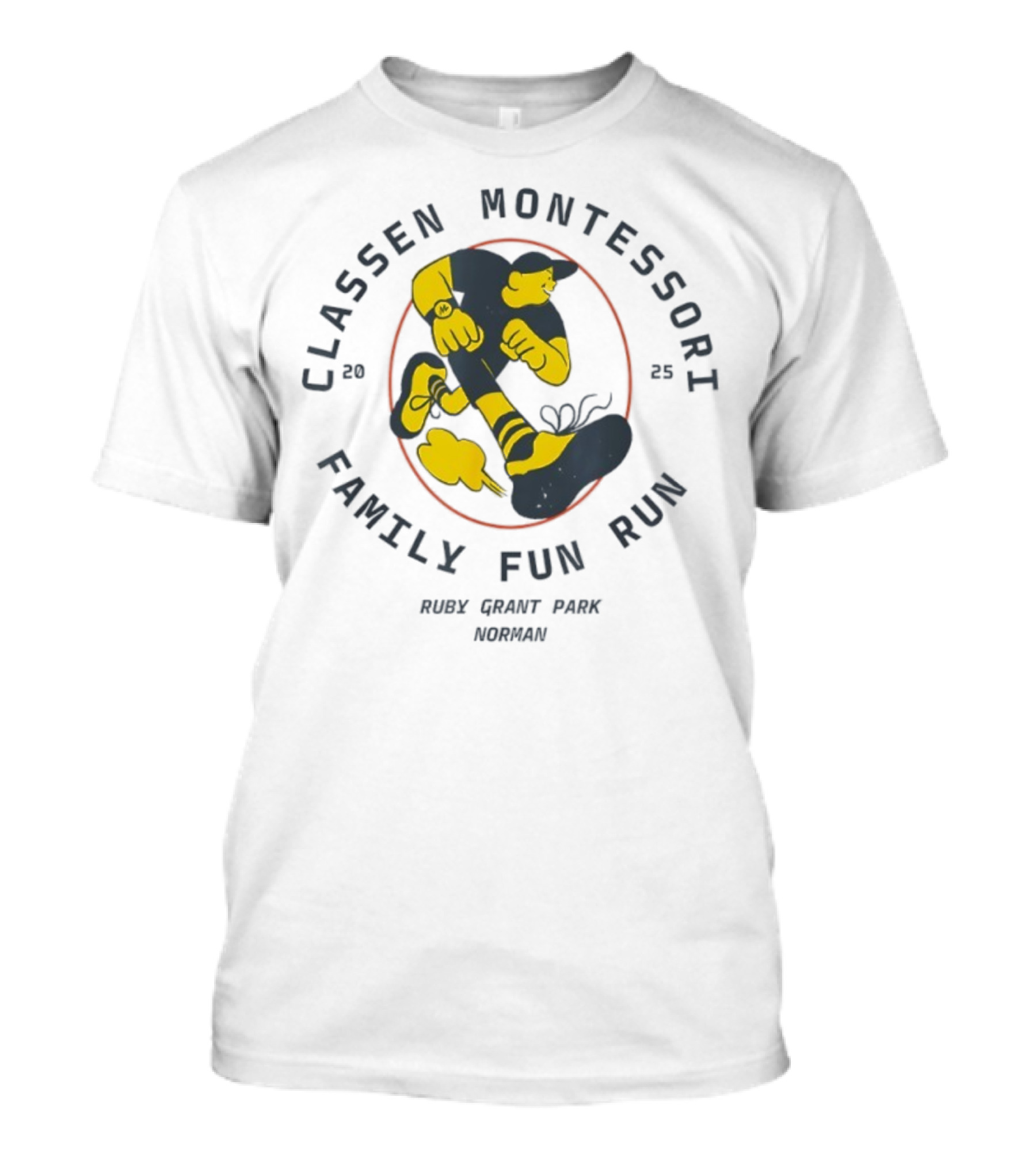 Classen Montessori Family Fun Run 2025 Runnin' Rabbit Ruck Grant Park Norman T-Shirt