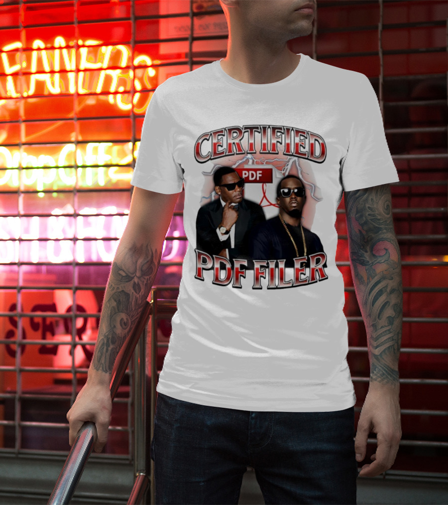 Certified PDF Filer Celebrity Parody With Suits And Sunglasses T-Shirt
