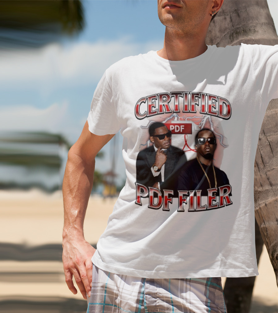 Certified PDF Filer Celebrity Parody With Suits And Sunglasses T-Shirt