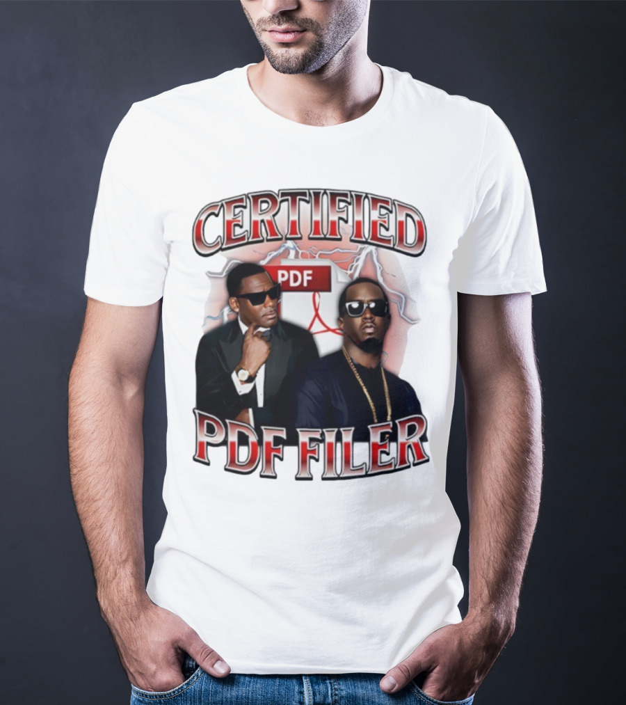 Certified PDF Filer Celebrity Parody With Suits And Sunglasses T-Shirt