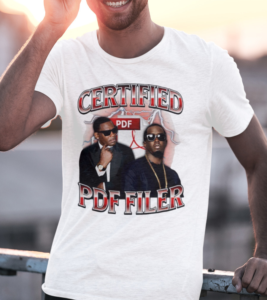 Certified PDF Filer Celebrity Parody With Suits And Sunglasses T-Shirt