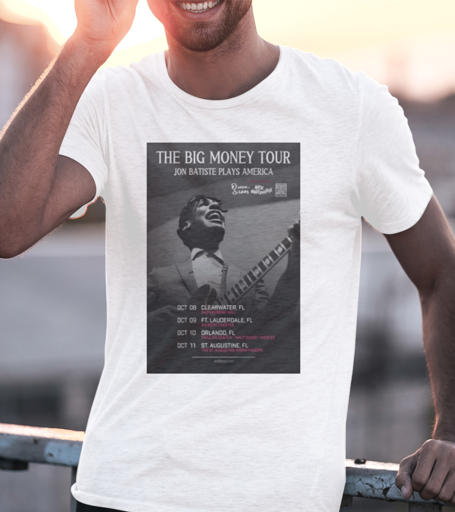 The Big Money Tour Jon Batiste Plays America October 2025 Florida Concert Dates T-Shirt