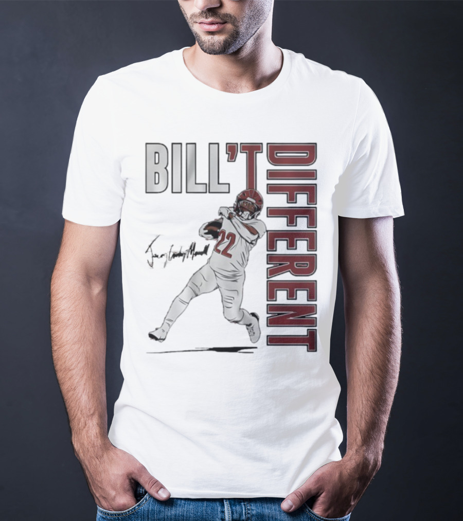 Jacory Croskey-Merritt Bill’t Different Number 22 Football Signature T-Shirt