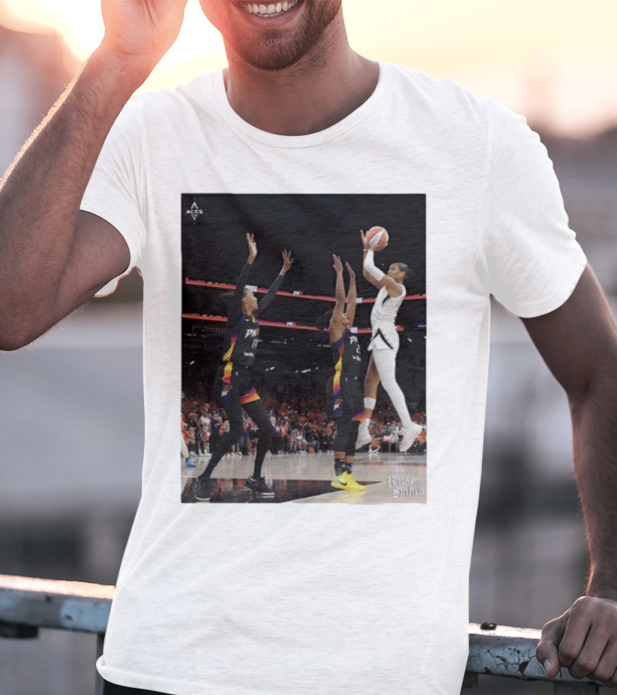 Las Vegas Aces Hang It In The Louvre Basketball Action Shot T-Shirt