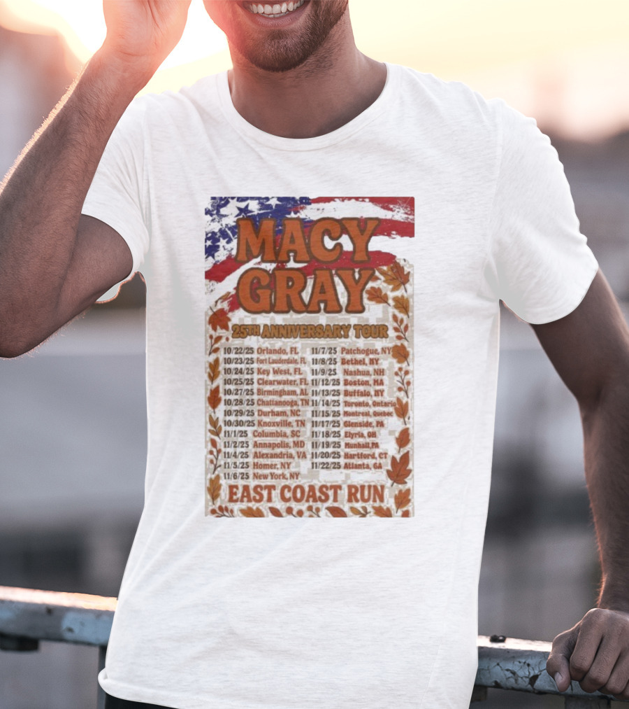 Macy Gray 25th Anniversary Tour 2025 East Coast Run Dates T-Shirt