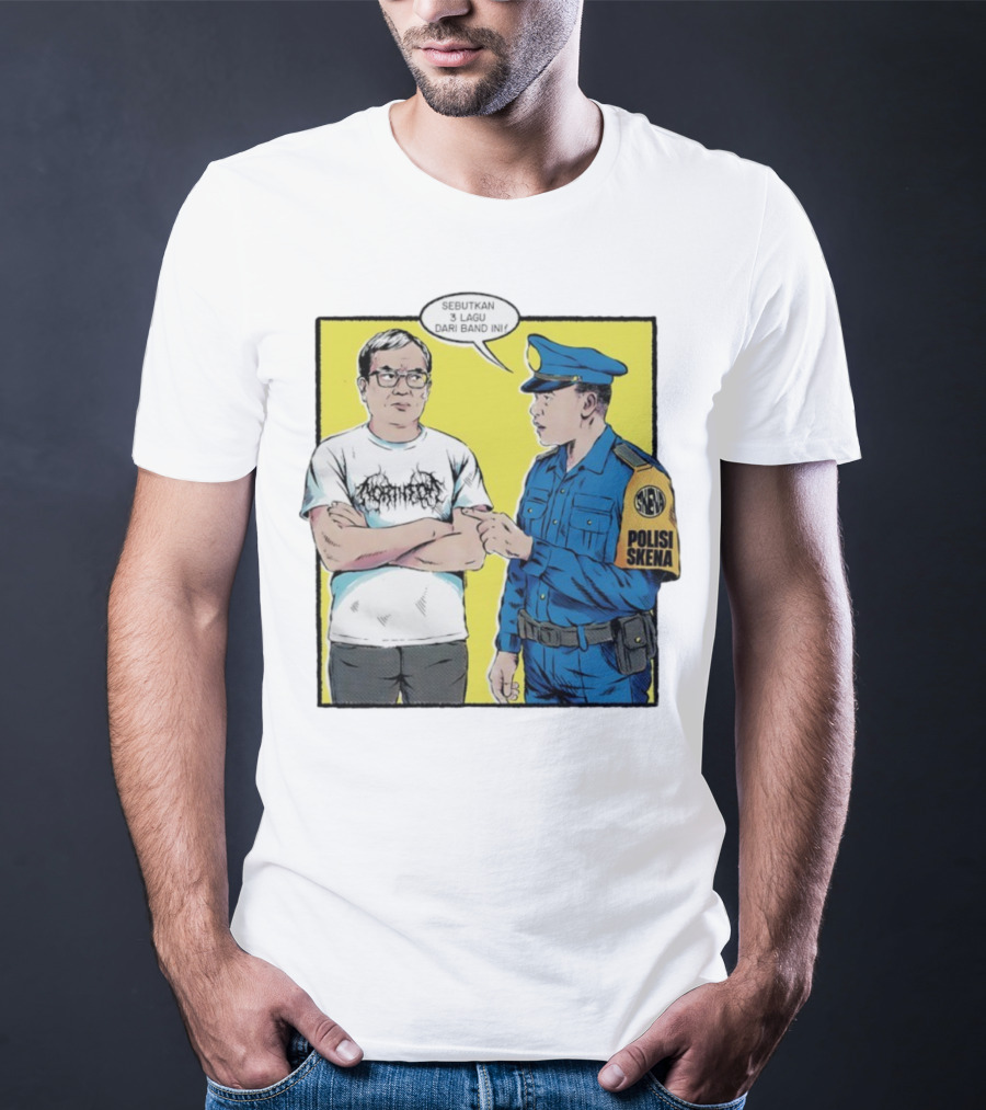 Polisi Skena Sebutkan 3 Lagu Dari Band Ini Meme Comic Interaction T-Shirt