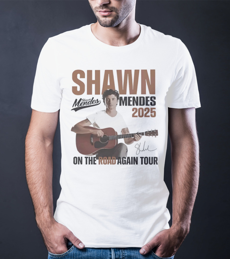Shawn Mendes 2025 On The Road Again Tour Signature T-Shirt