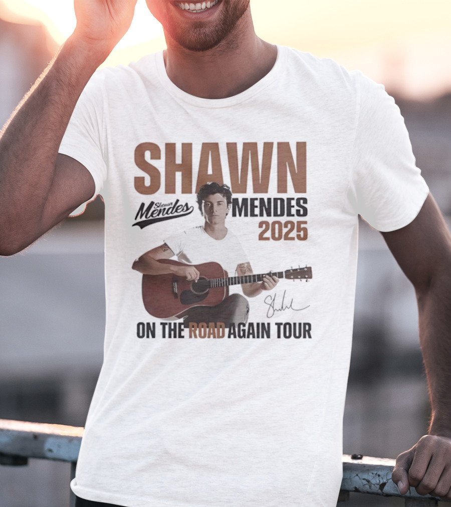 Shawn Mendes 2025 On The Road Again Tour Signature T-Shirt