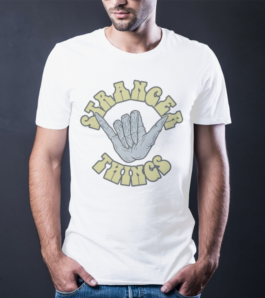 Stranger Things Skull Hand Gesture Graphic T-Shirt