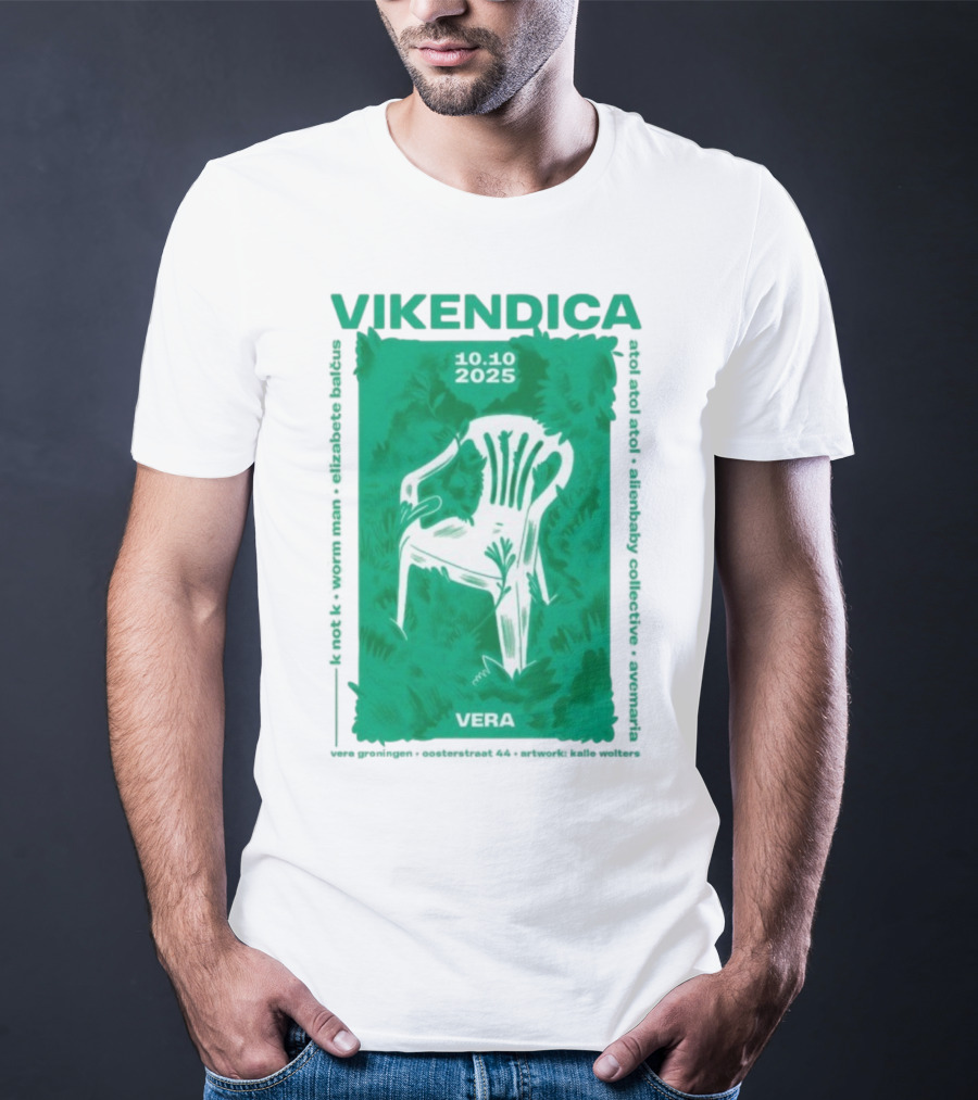 Vikendica 10.10.2025 Vera Chair Illustration In Greenery T-Shirt