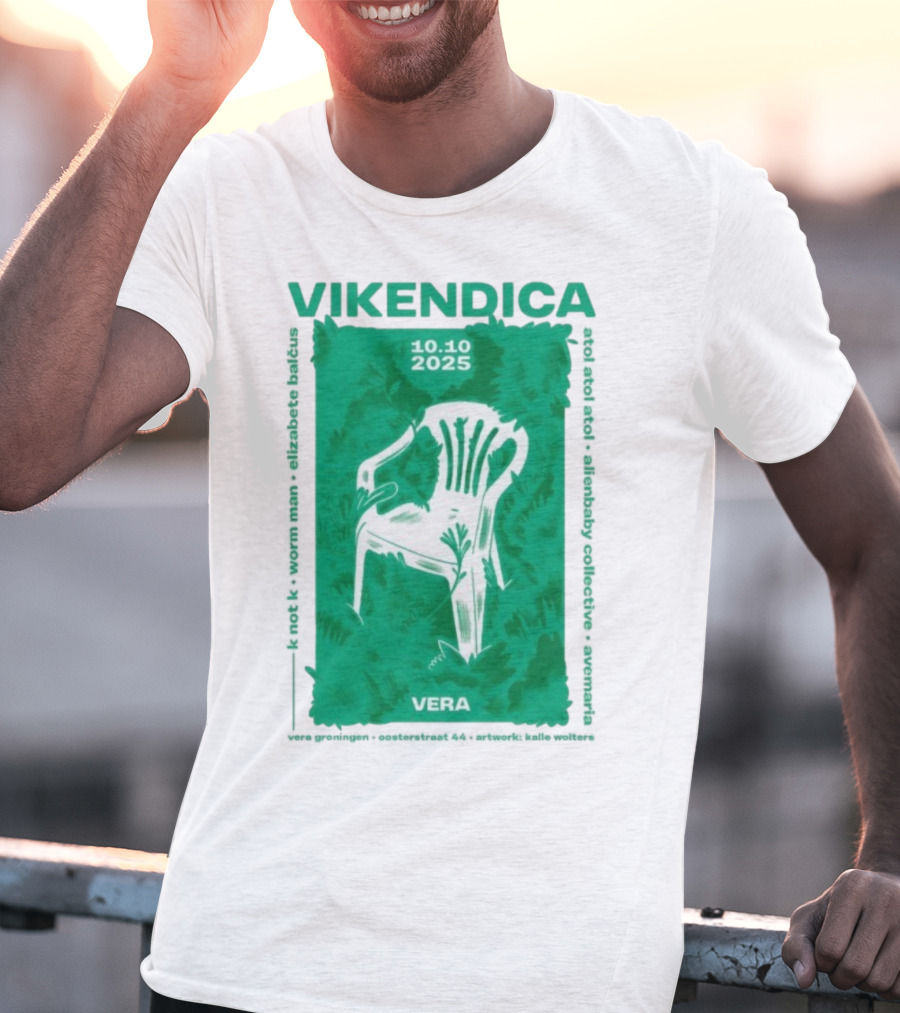 Vikendica 10.10.2025 Vera Chair Illustration In Greenery T-Shirt