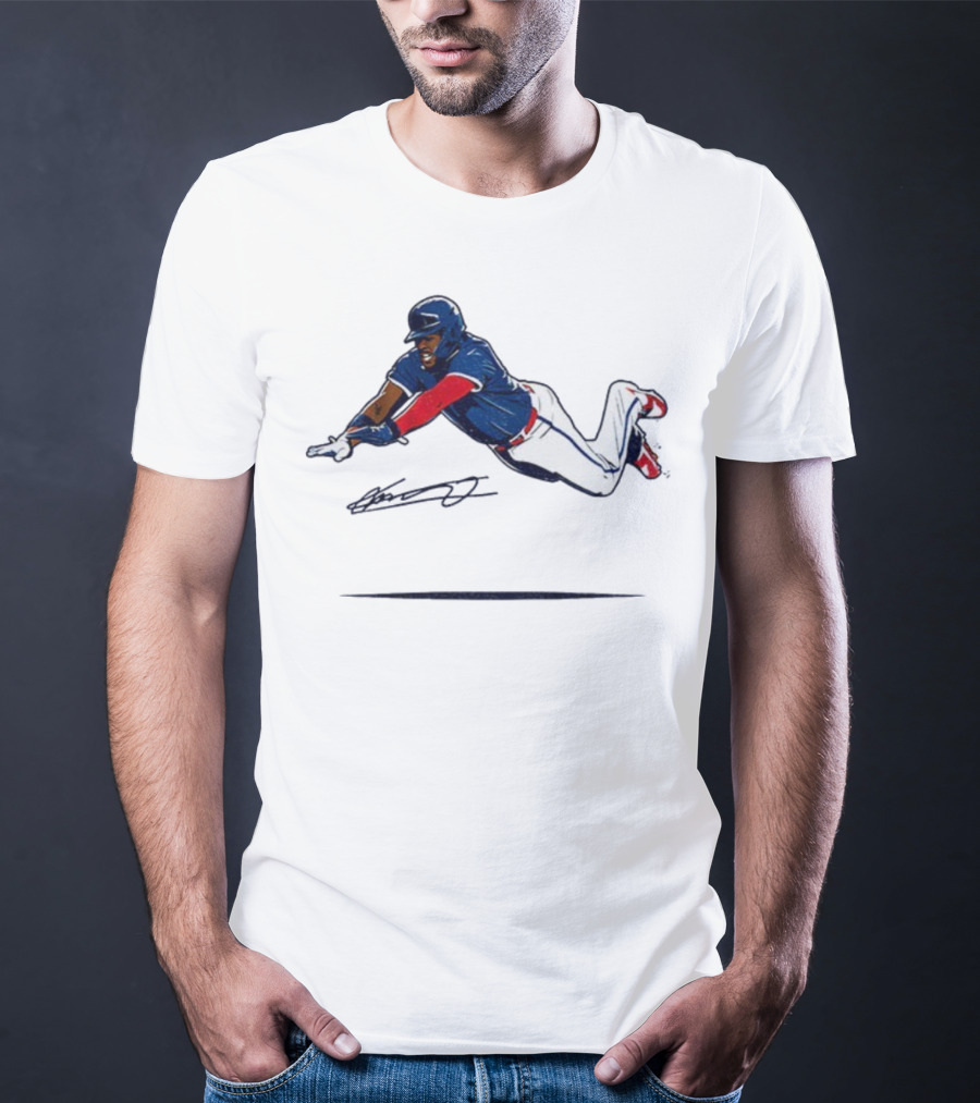 Vladimir Guerrero Jr Superman Flying Slide Toronto Blue Jays Signature T-Shirt