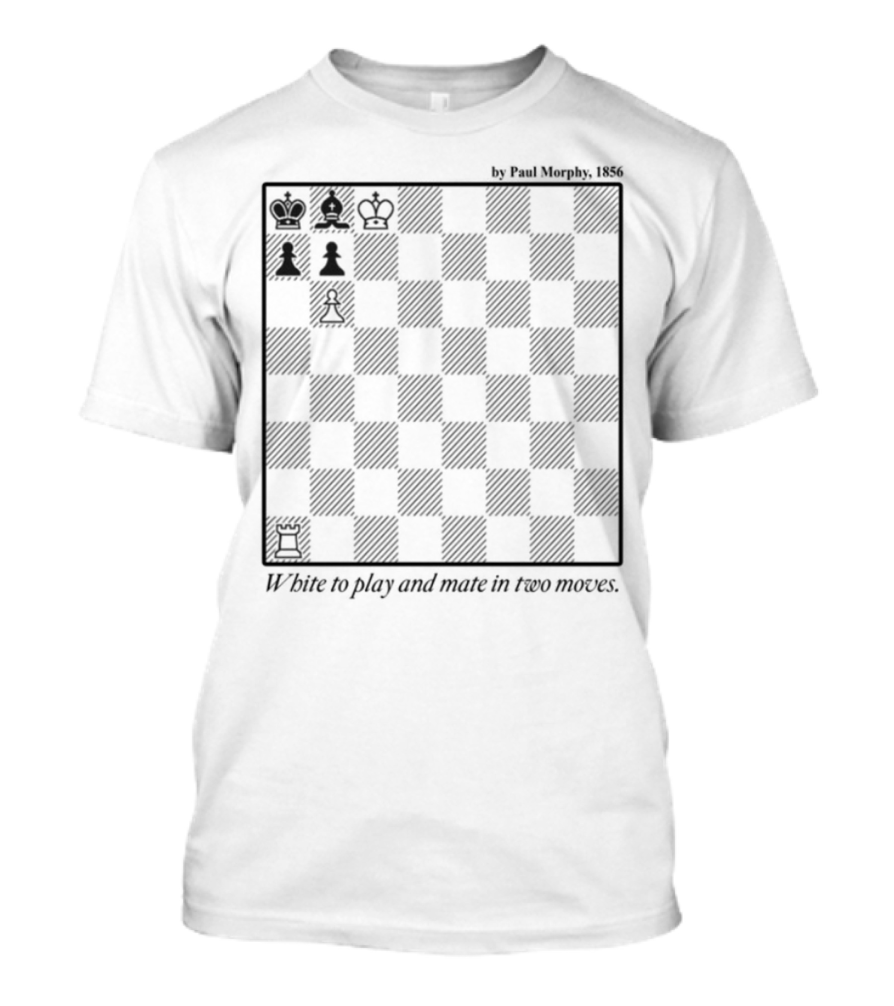 Paul Morphy 1856 Chess Puzzle White To Play And Mate In Two Moves T-Shirt