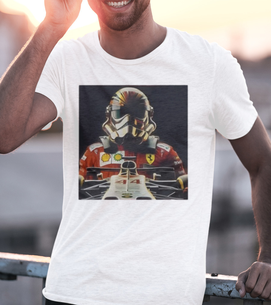 George Lucas Stormtrooper Formula 1 Ferrari Shell Petronas Mercedes Racing 44 T-Shirt