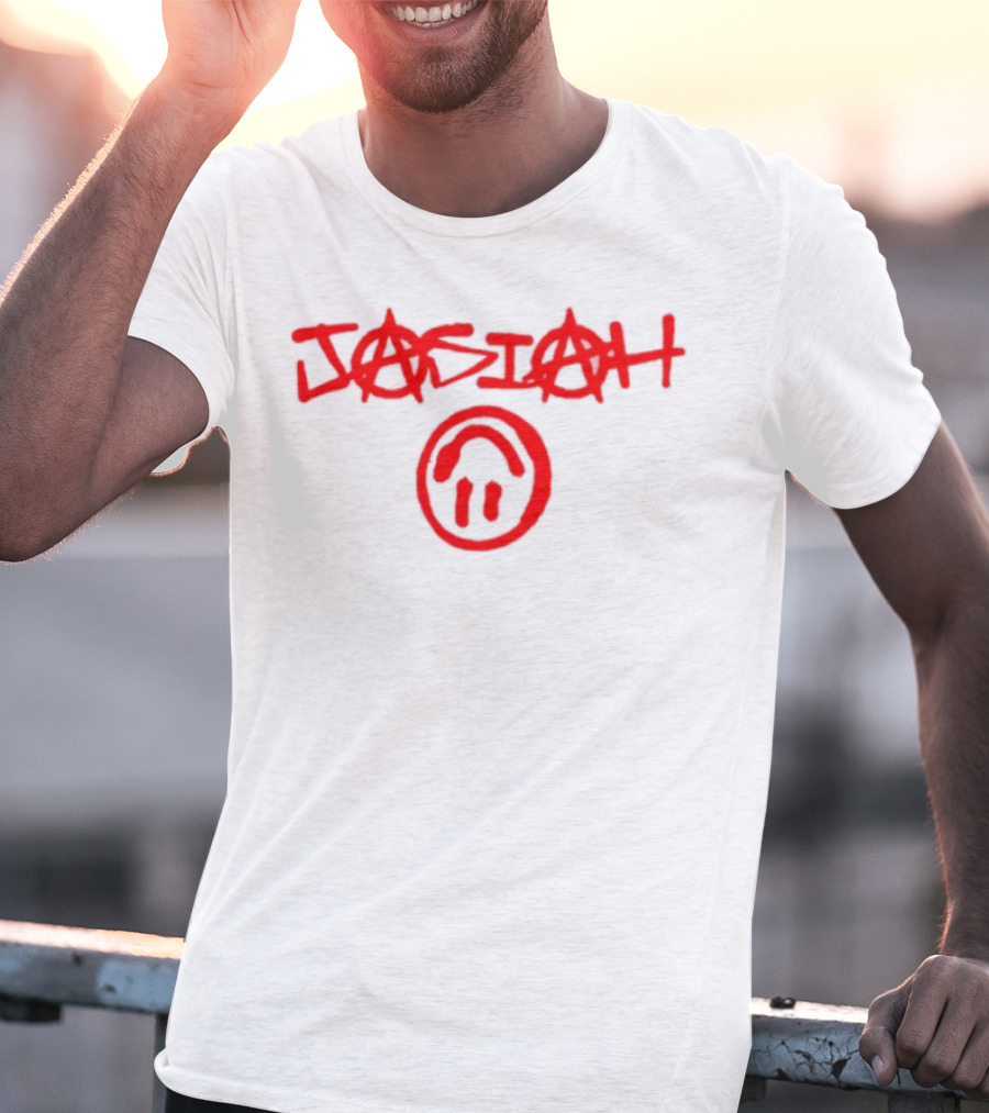 Jasiah Classic With Graffiti Style And Smiley Face T-Shirt