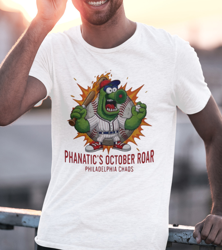 Philadelphia Phillies Baseball Phanatic's October Roar Philadelphia Chaos Mascot T-Shirt