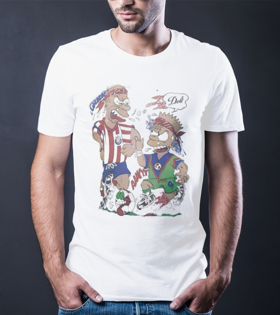 The Simpsons Homer C.D. Guadalajara Bart Club América Soccer Rivalry T-Shirt