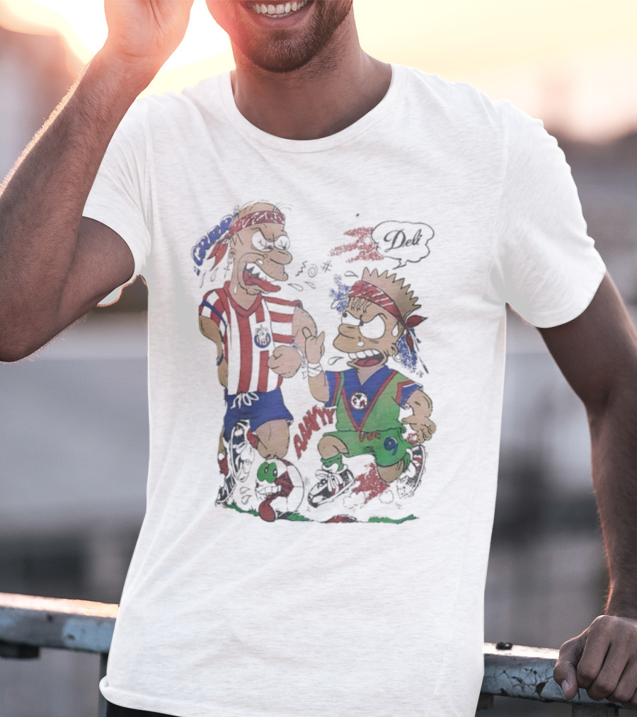 The Simpsons Homer C.D. Guadalajara Bart Club América Soccer Rivalry T-Shirt