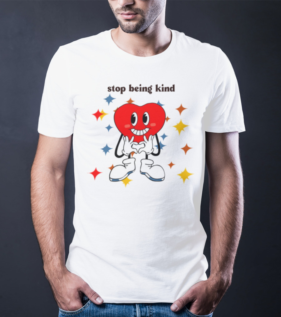 Transphobic Stop Being Kind Heart Character With Colorful Stars T-Shirt
