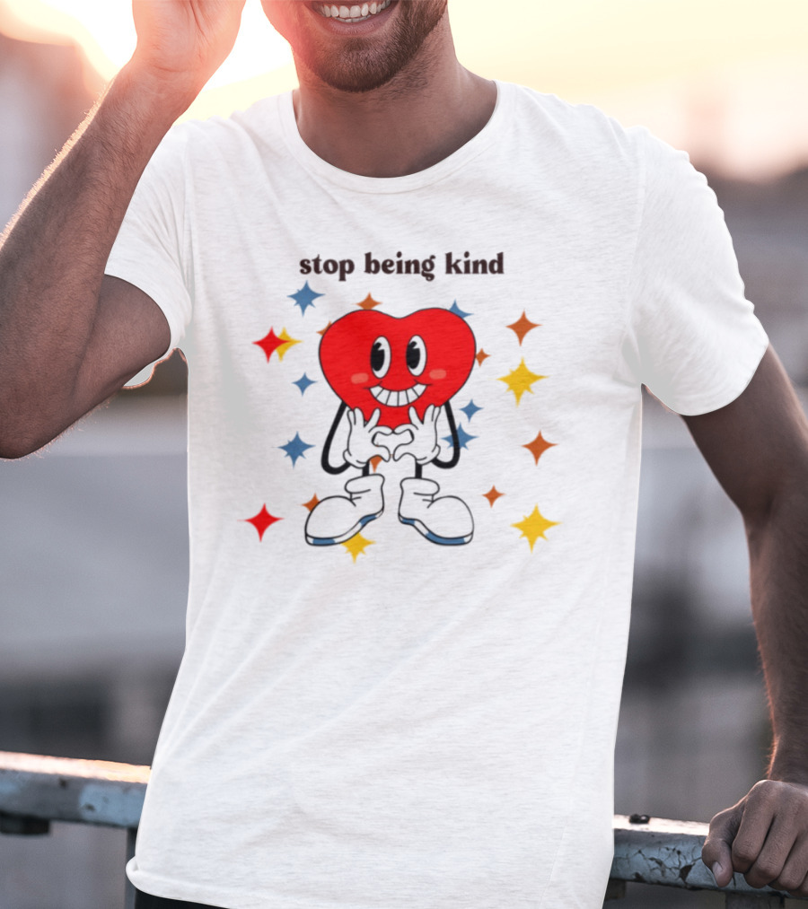 Transphobic Stop Being Kind Heart Character With Colorful Stars T-Shirt