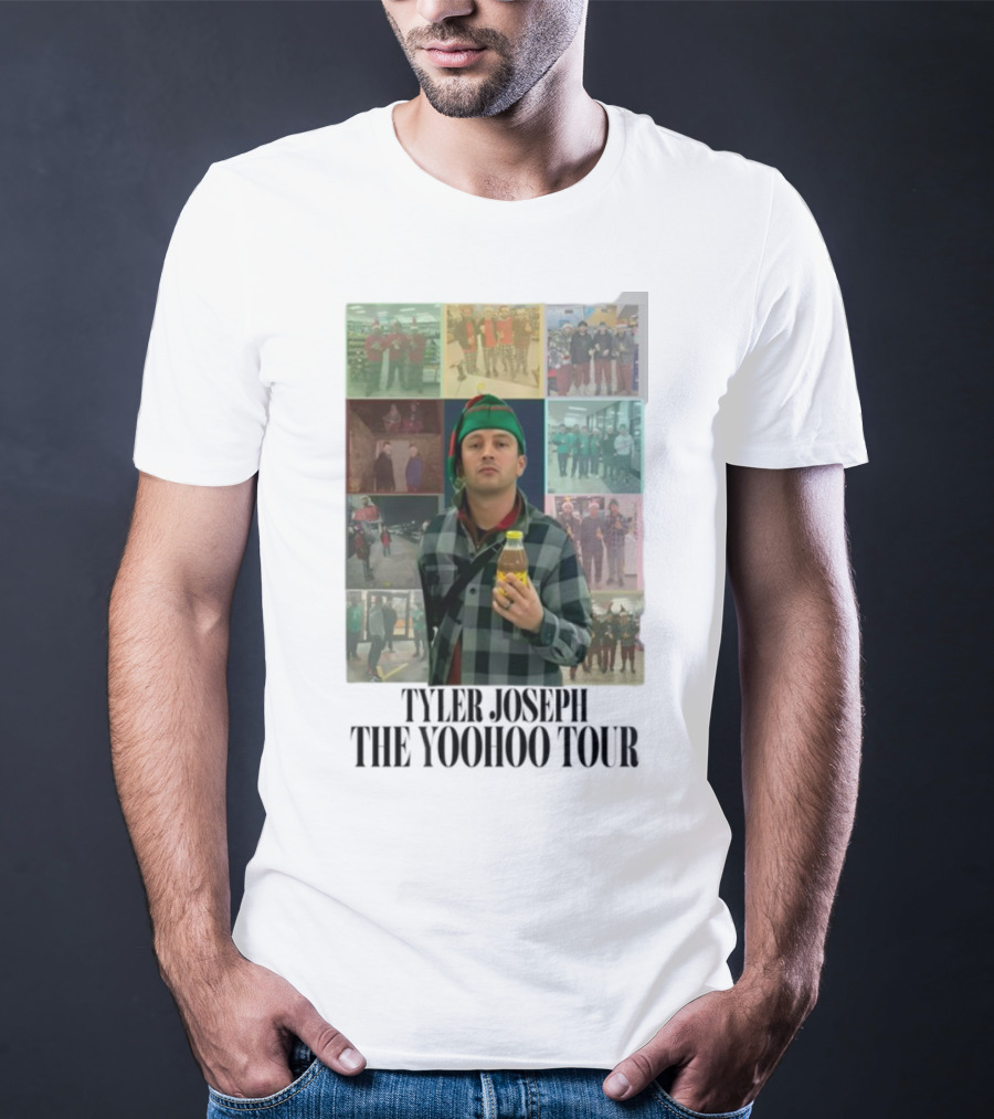 Eggtyler Tyler Joseph Yoohoo Tour Getränkflasche Elf Hemd Karo Holzfäller Look 2023 Collage T-Shirt