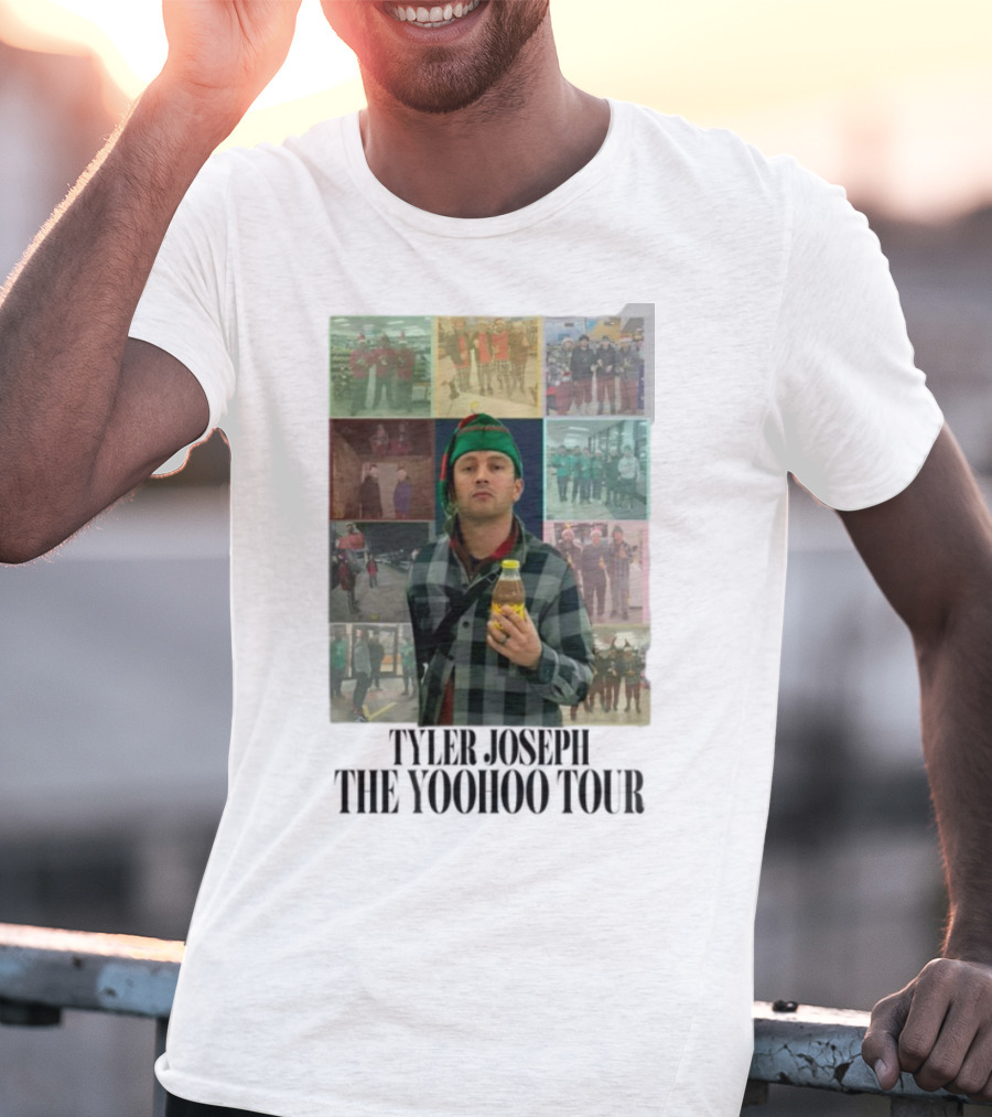 Eggtyler Tyler Joseph Yoohoo Tour Getränkflasche Elf Hemd Karo Holzfäller Look 2023 Collage T-Shirt