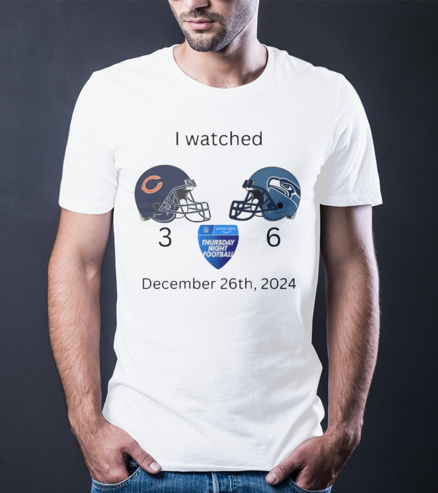 Prime Video Thursday Night Football December 26th 2024 Bears Vs Seahawks T-Shirt