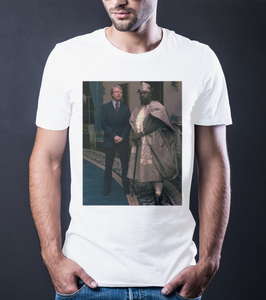 Jimmy Carter Meeting Nigerian President Traditional Attire T-Shirt