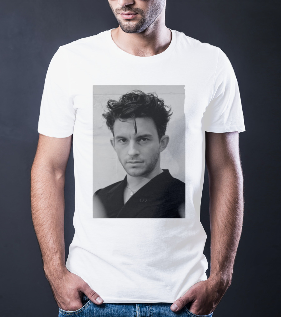 Jonathan Bailey Black And White Photography Portrait T-Shirt