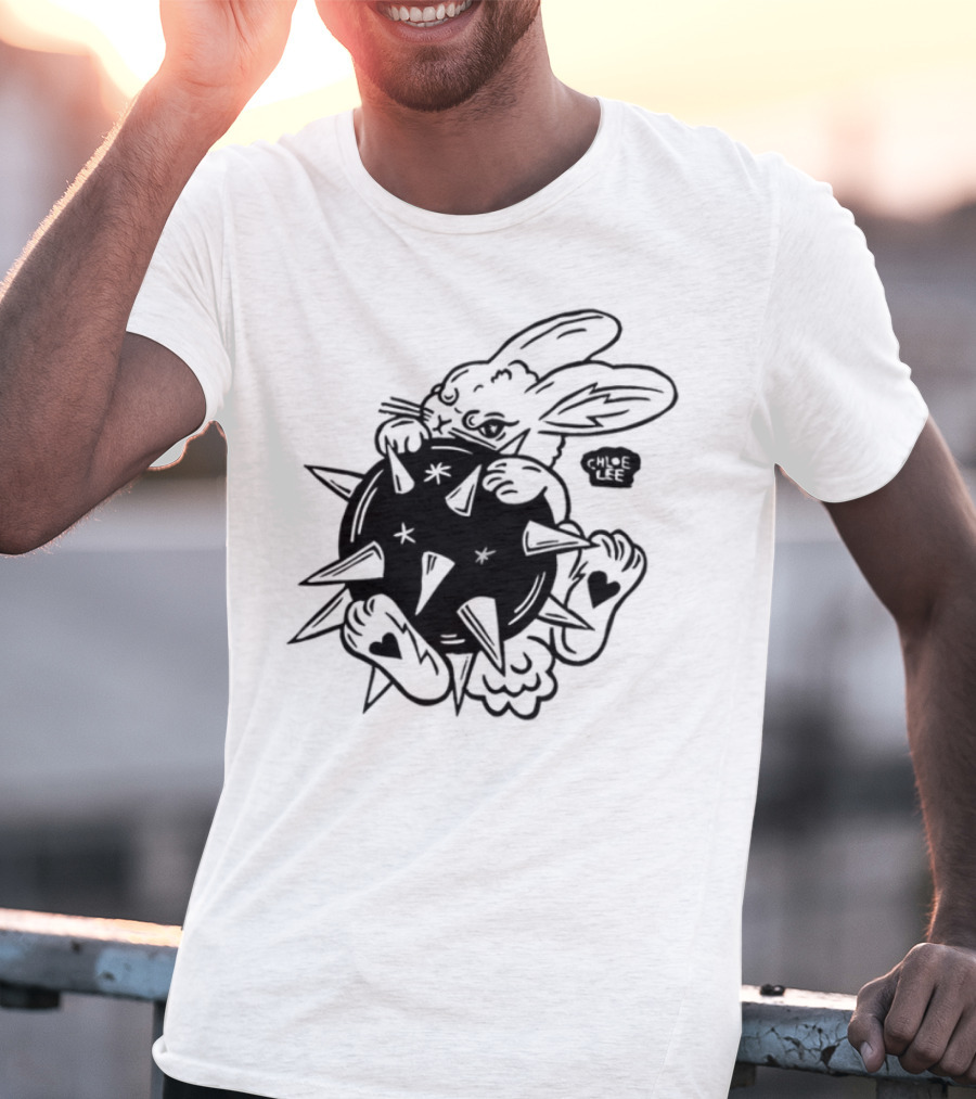 Morningstar Bunny Spiked Star Rabbit Design T-Shirt